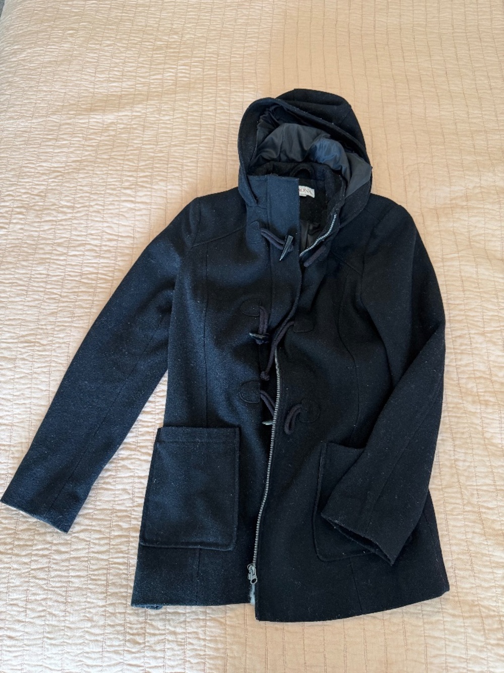 Merona Black Hooded Pea Coat